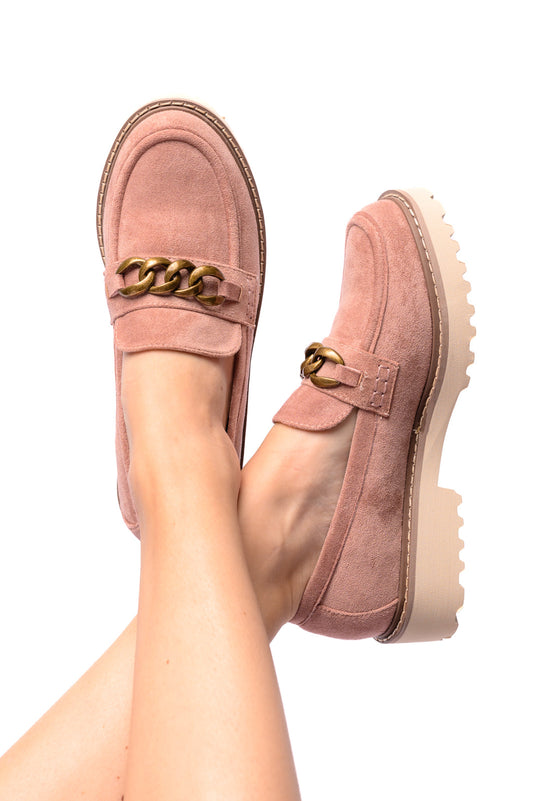 Literally Loafers in Blush Faux Suede - Corkys