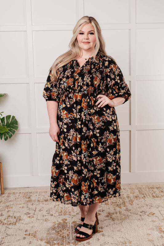 Look My Way Smocked Bodice Button Down Dress - Polagram