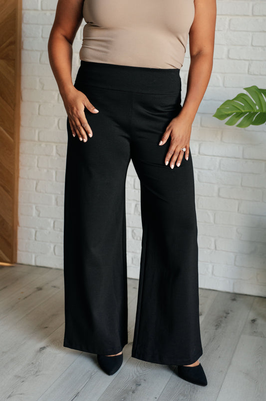 Magic Wide Leg Pants in Black - Dear Scarlett