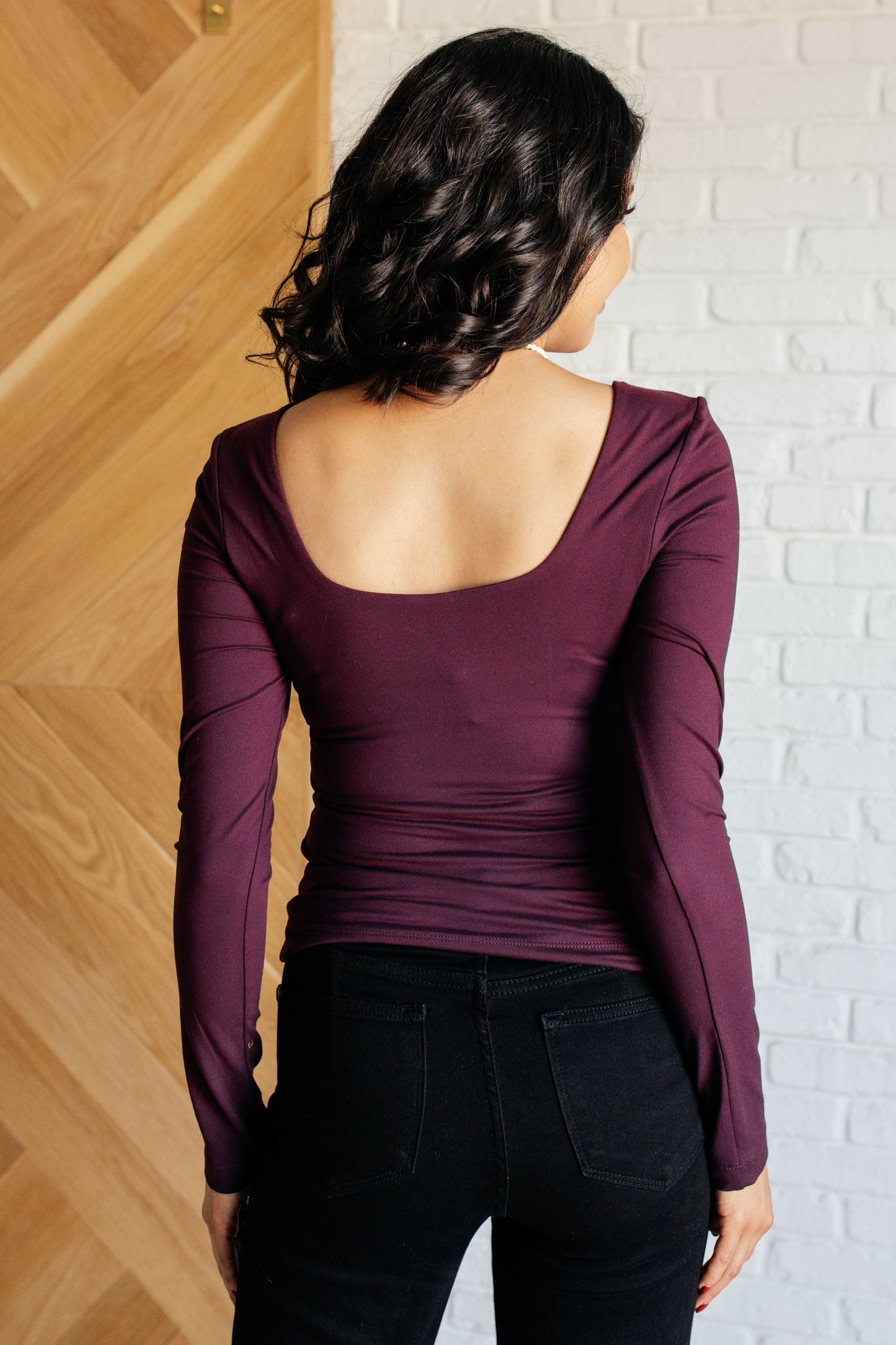 Never Imitated Long Sleeve Top in Cassis - Rae Mode