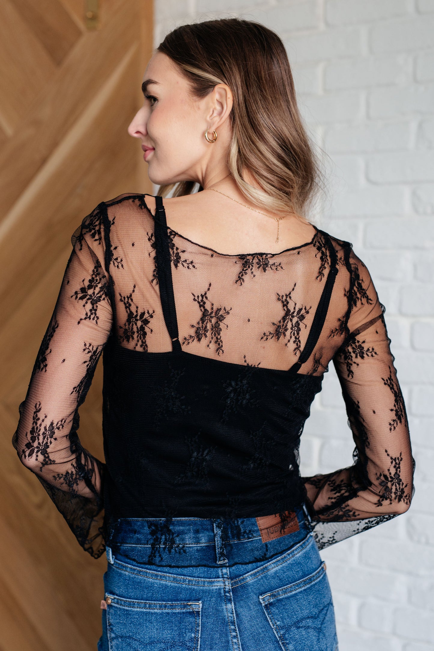 Never Sorry Lace Layering Top in Black - One Eleven North