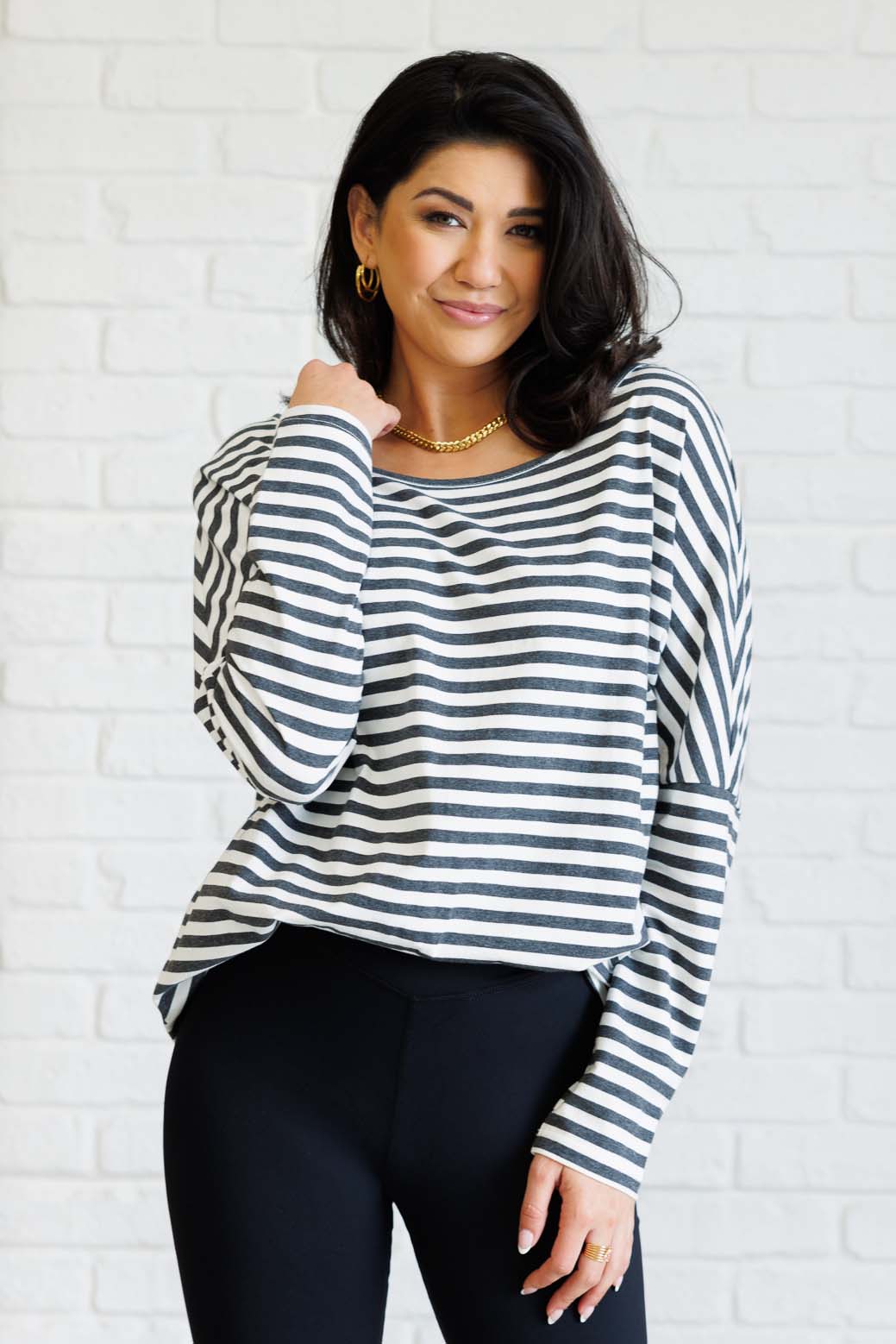 Obviously Mine Striped Oversized Top - One Eleven North