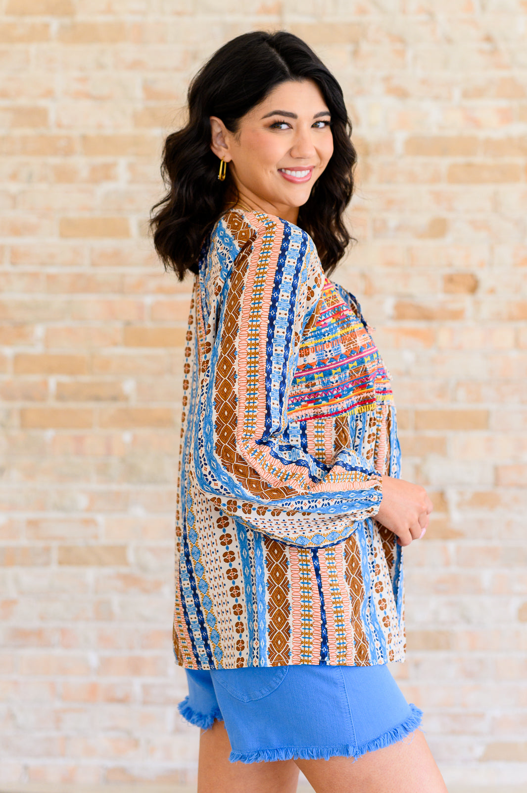 Open Sky Boho Tunic in Navy Mauve - Savanna Jane