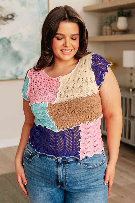 Patch Me Up Patchwork Knit Top - POL