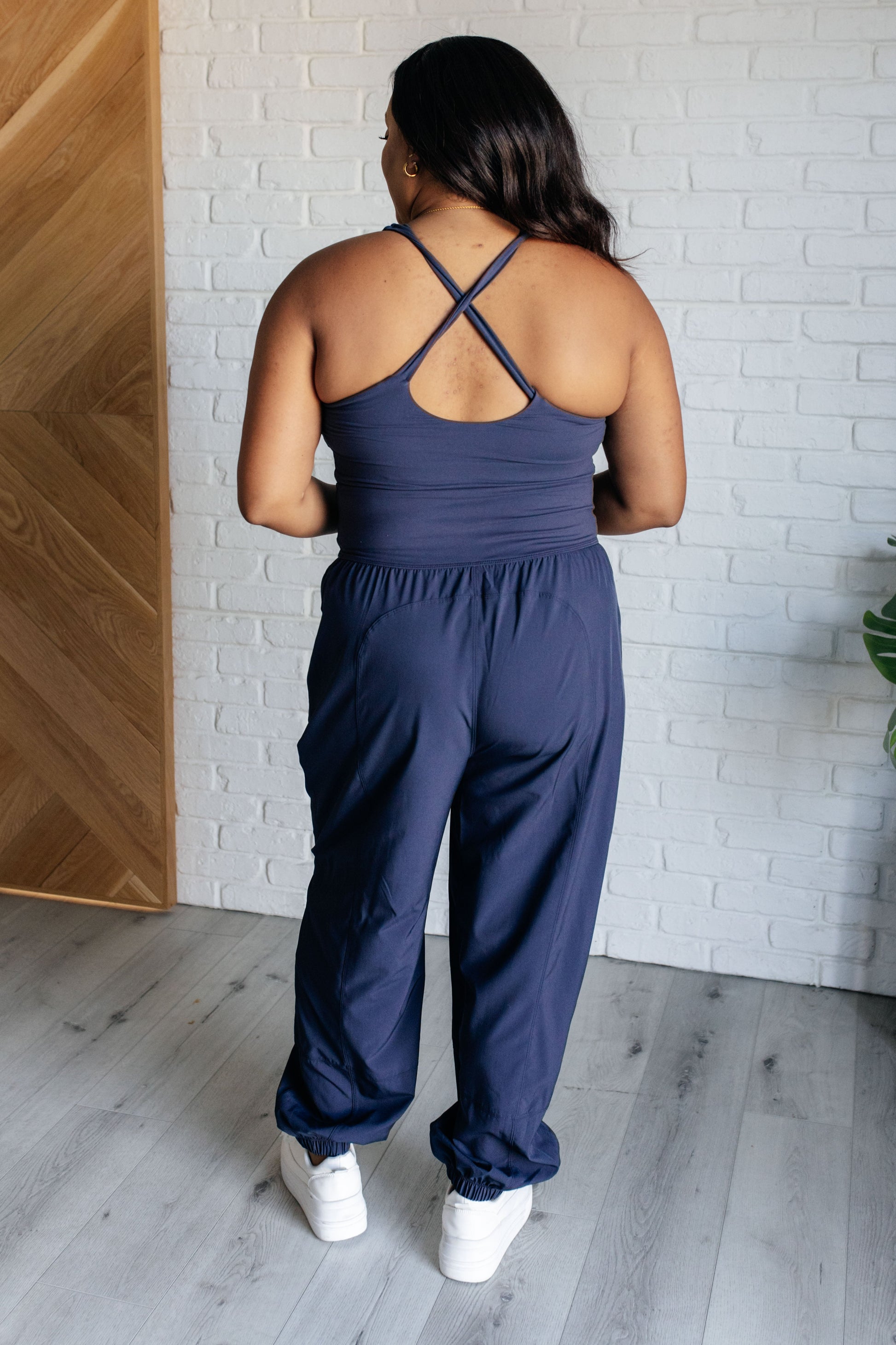 Raising Heart Rate Cut Out Jumpsuit in Navy - Rae Mode