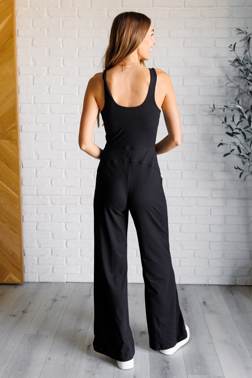 Shavasana Everyday Wide Leg Jumpsuit in Black - Rae Mode