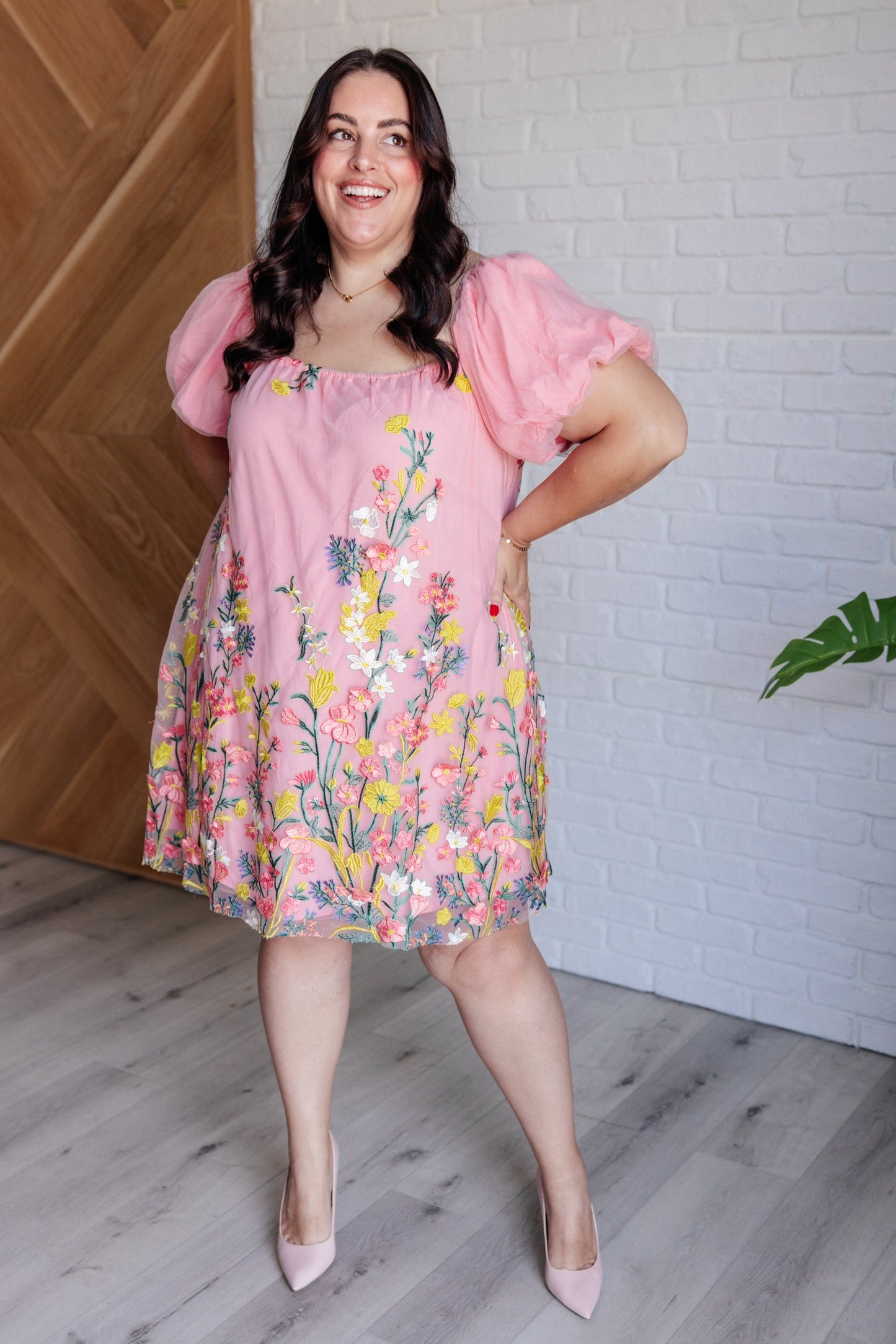 She's Blooming Balloon Sleeve Dress - GeeGee