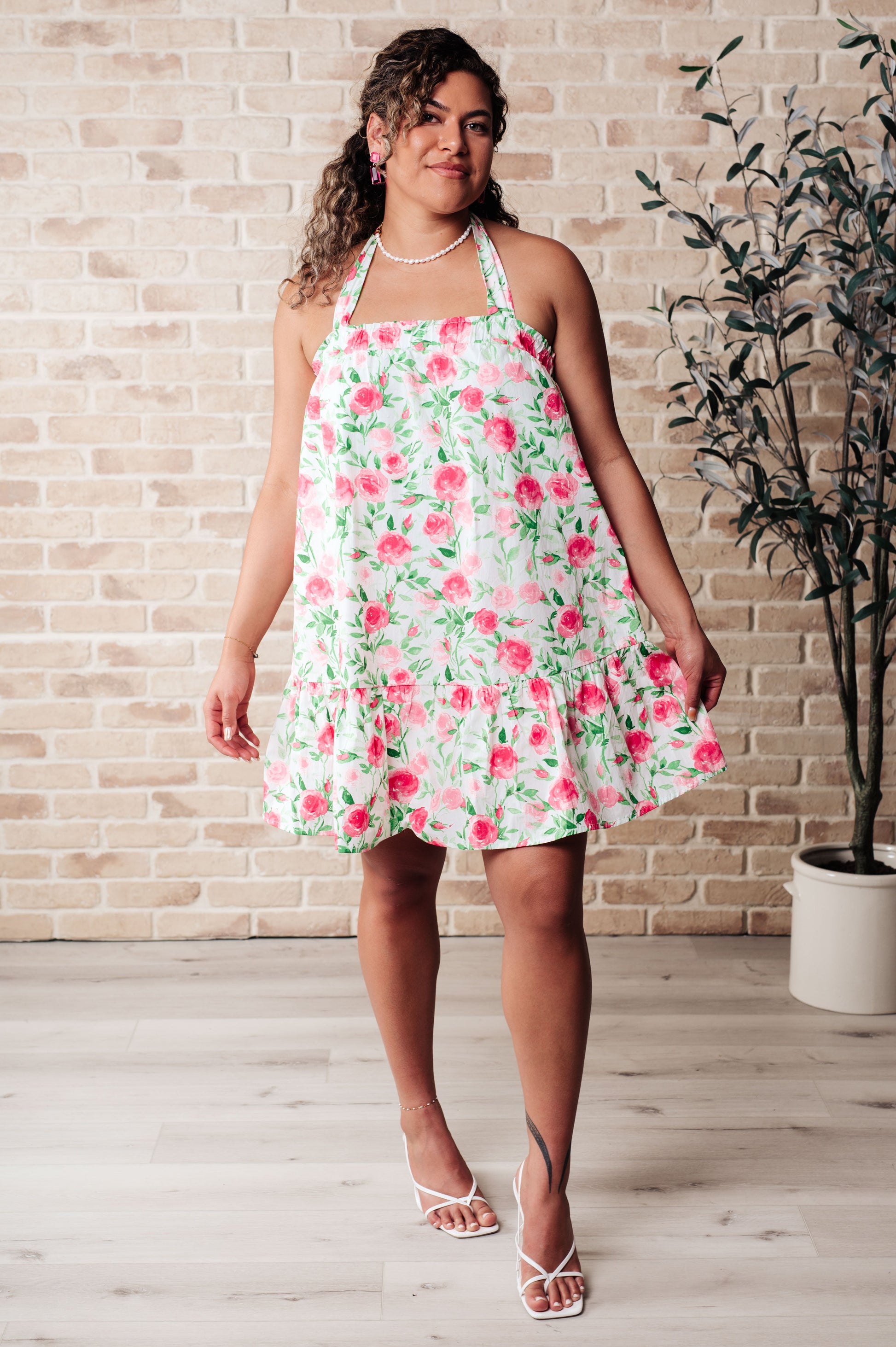 Soul Tied Floral Dress in Pink - HYFVE