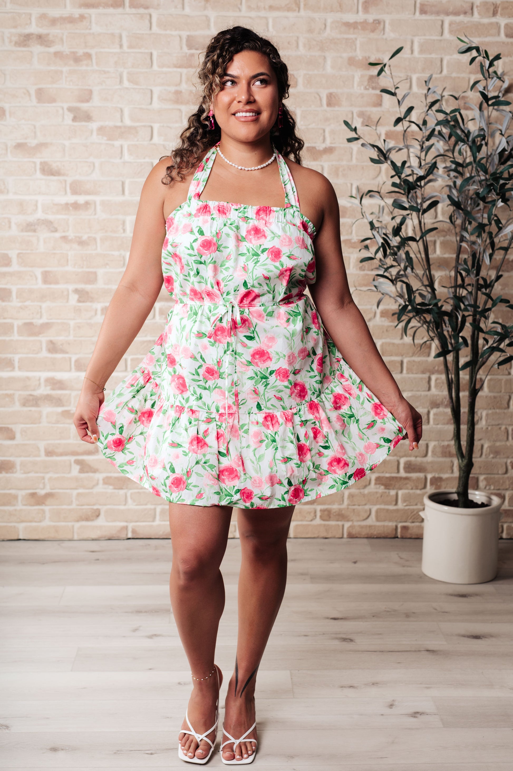 Soul Tied Floral Dress in Pink - HYFVE