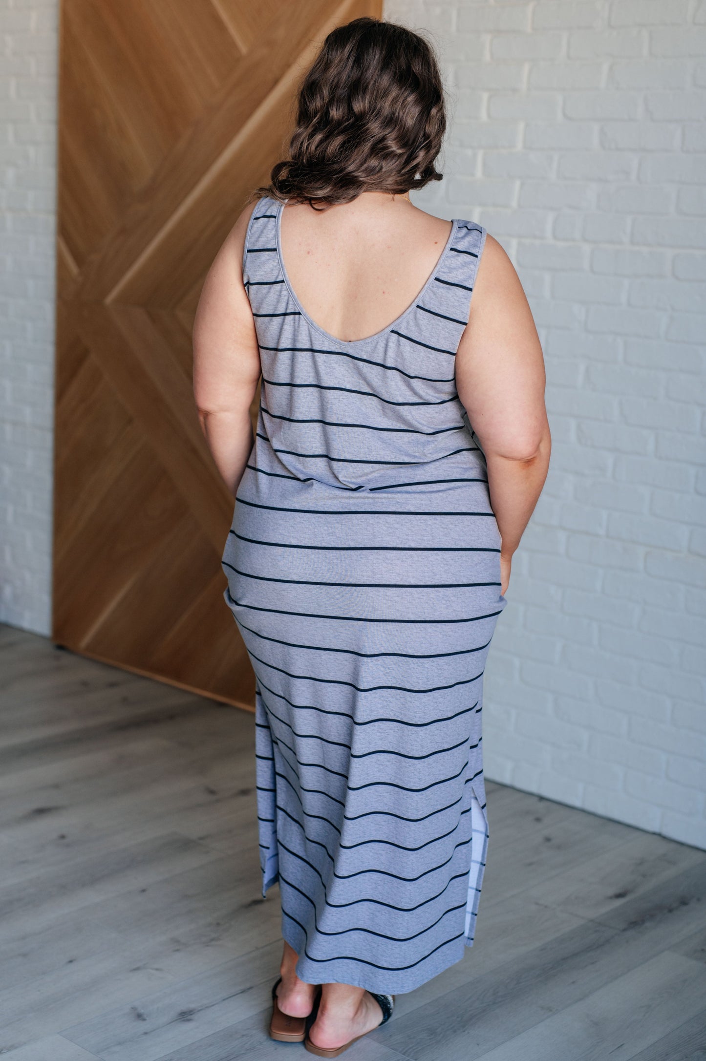 Still Got It Sleeveless Maxi In Gray - One Eleven North