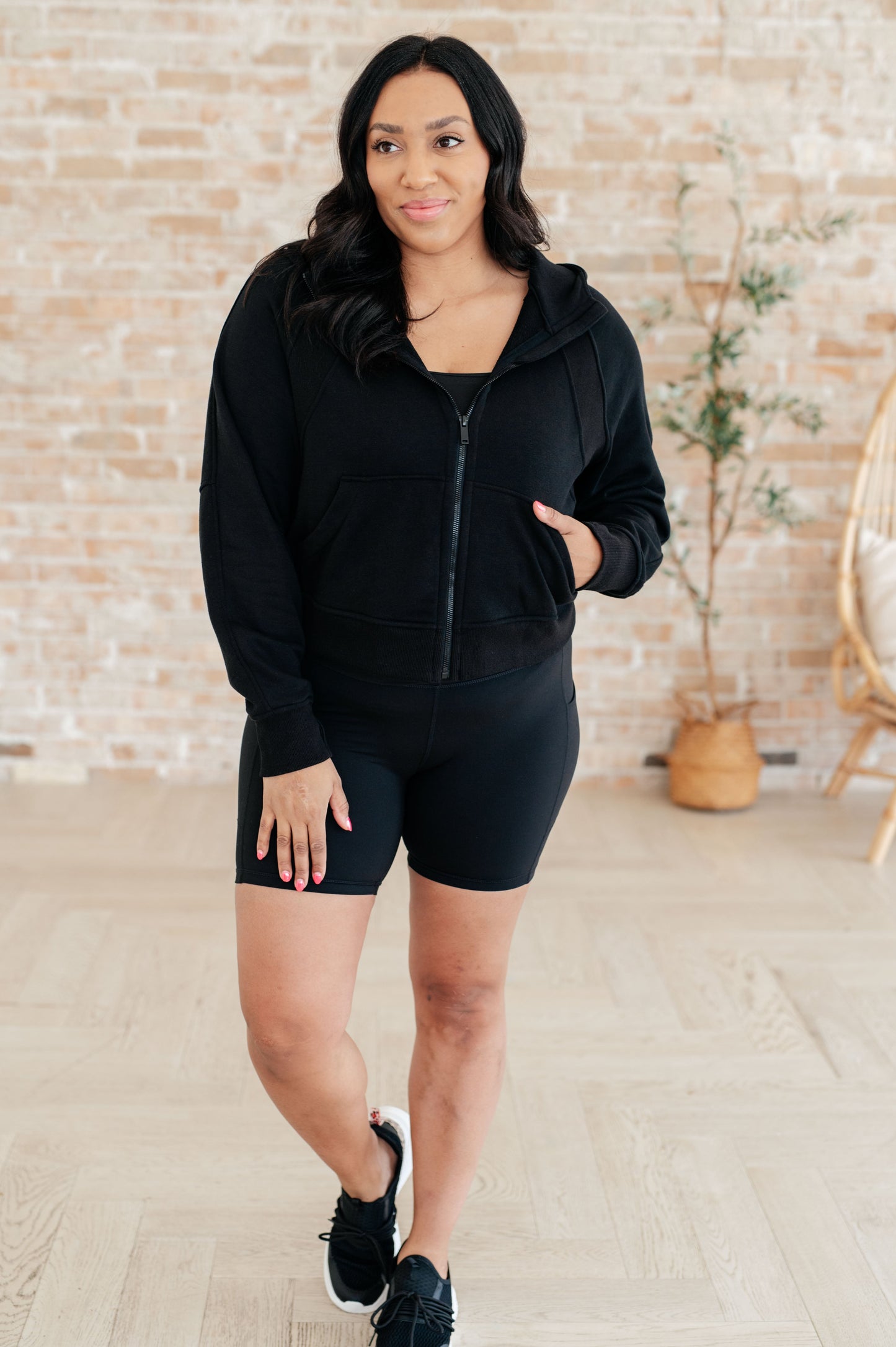 Sun or Shade Zip Up Jacket in Black - Rae Mode