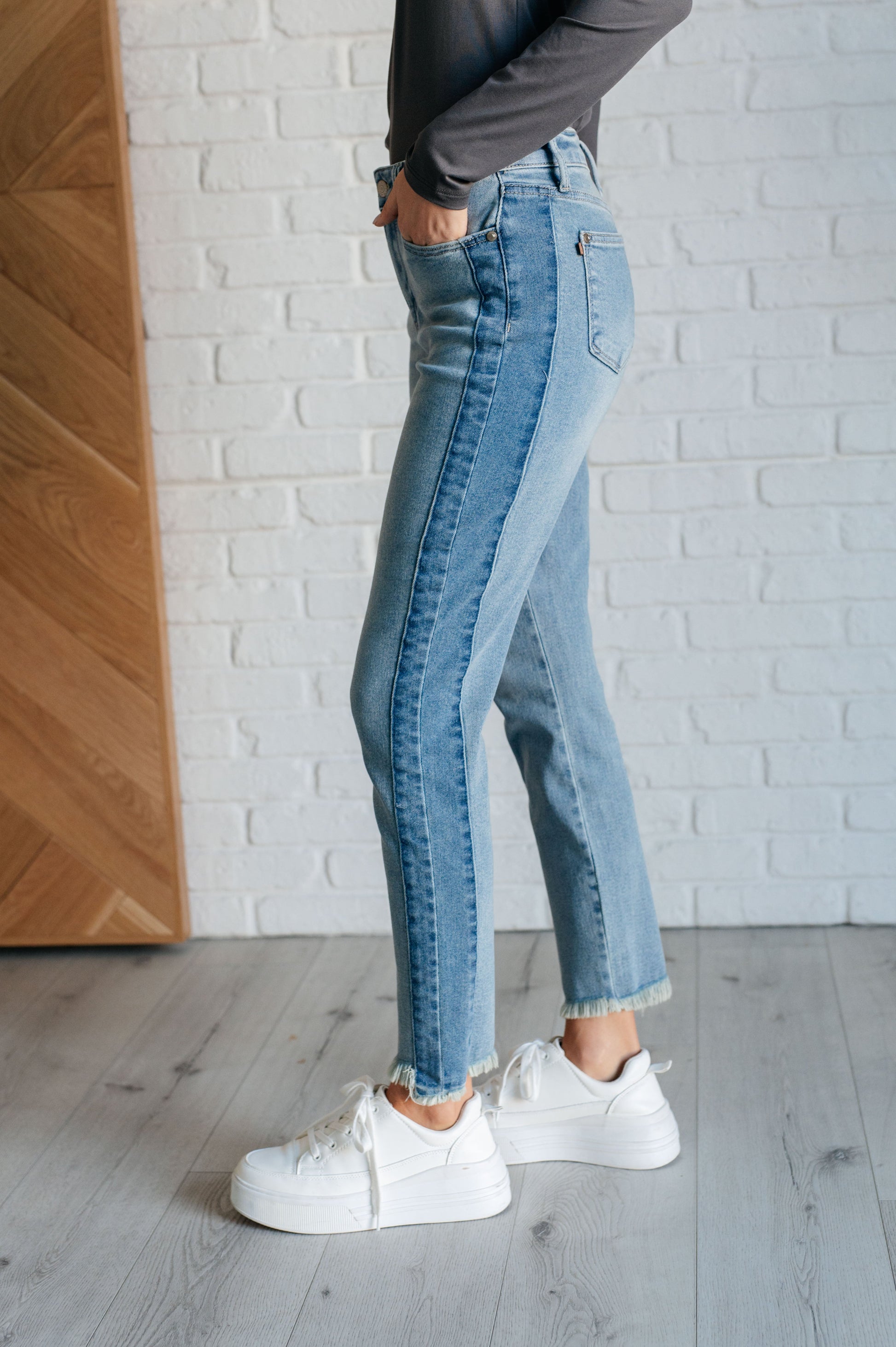 Susan High Rise Side Panel Detail Slim Jeans - Judy Blue