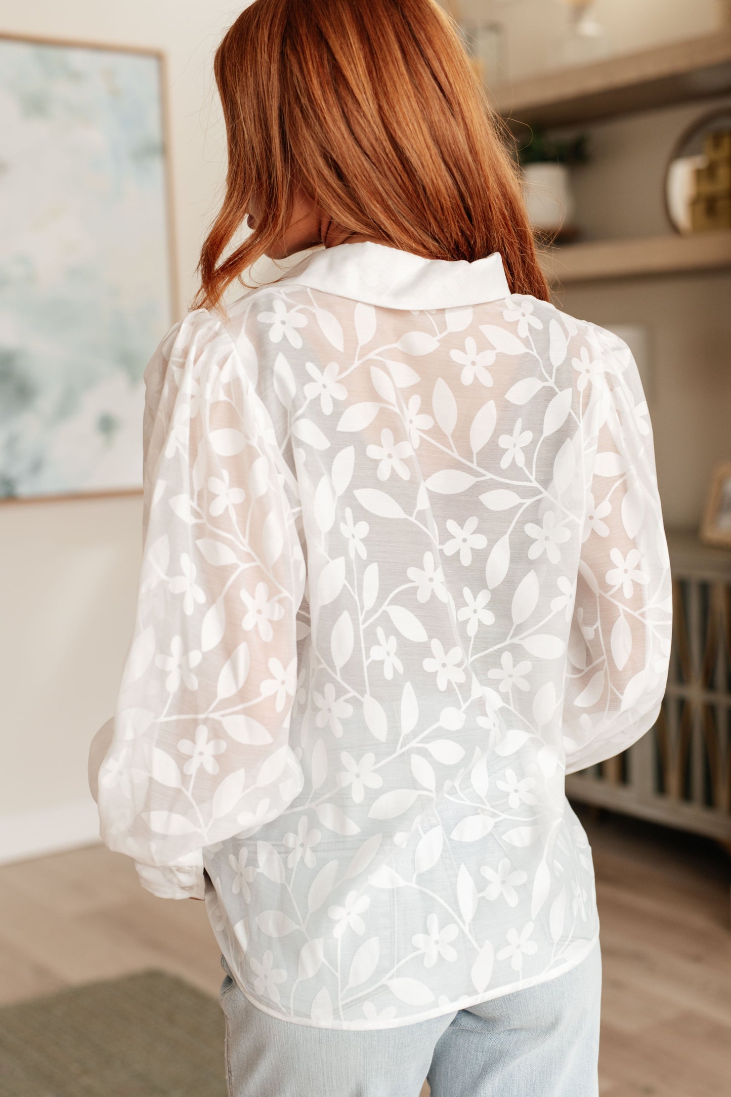 Sweet Serotonin Lace Button Up Top - GeeGee