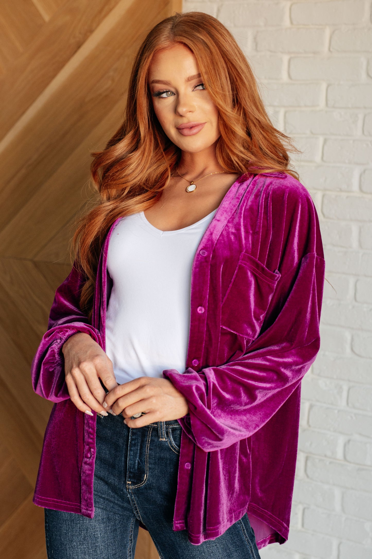 The Best Policy Velvet Balloon Sleeve Top - Jodifl