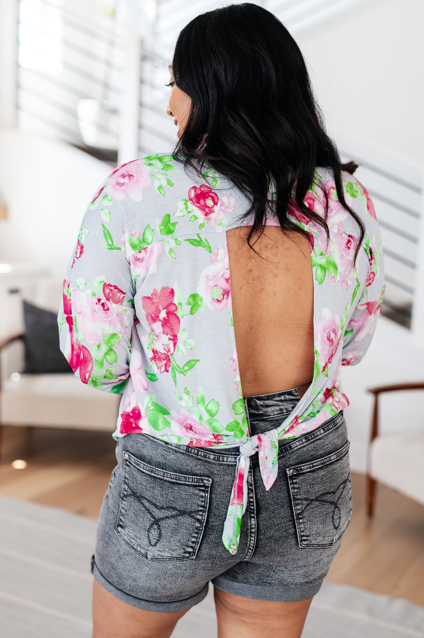 Thinking On It Open Back Floral Top - Sew In Love