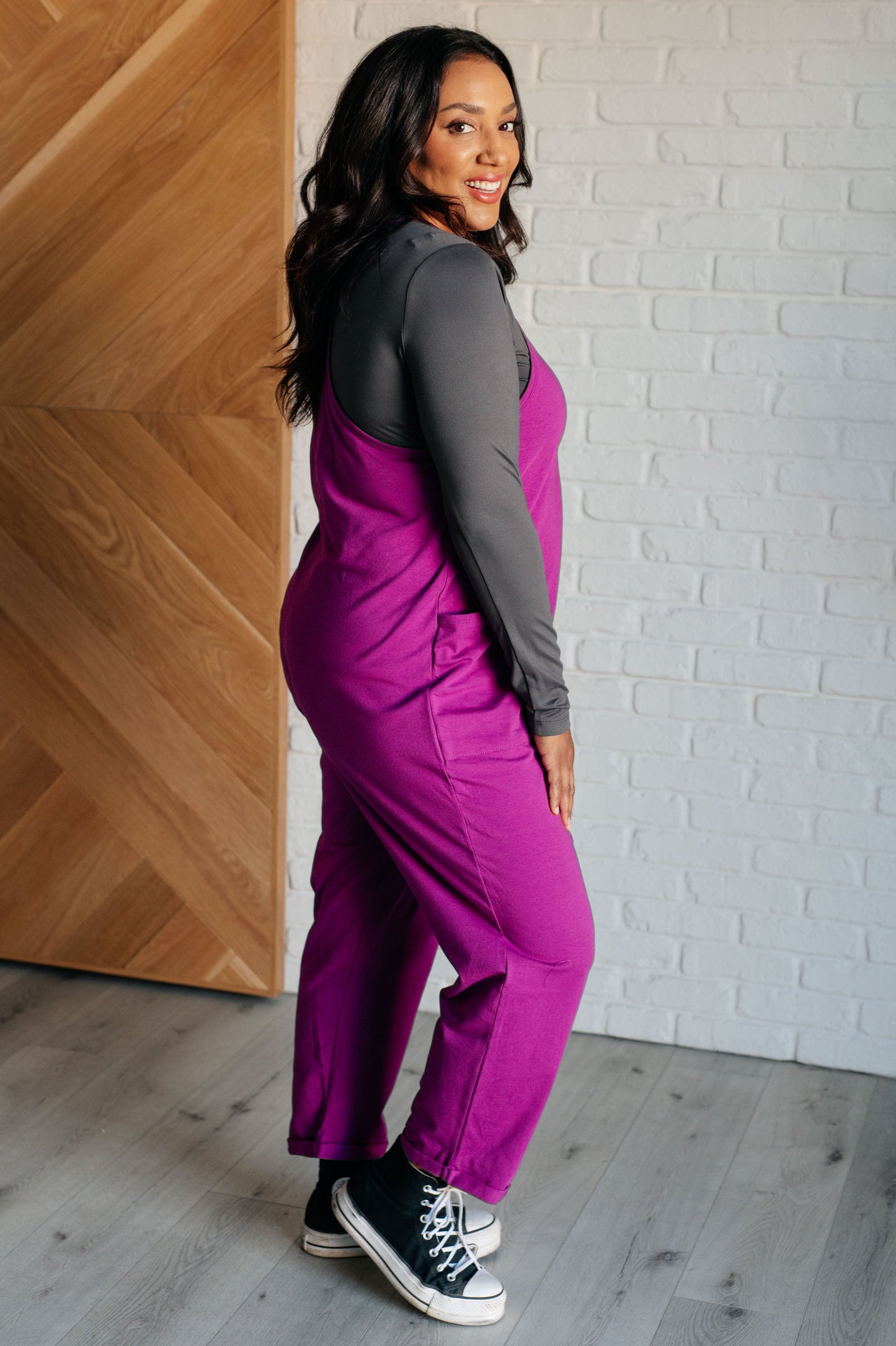 Totally Me Spaghetti Strap Jumpsuit in Light Plum - Zenana