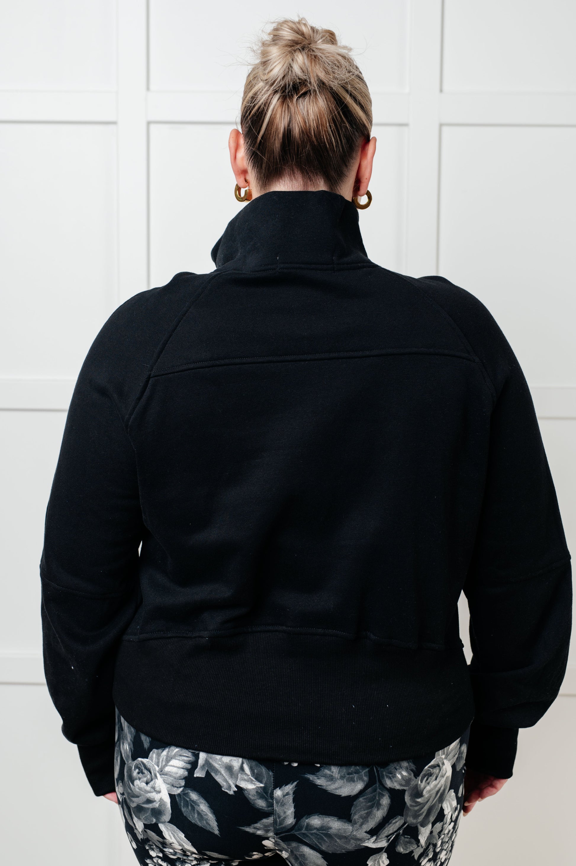 Under Her Spell Half Zip Pullover in Black - One Eleven North