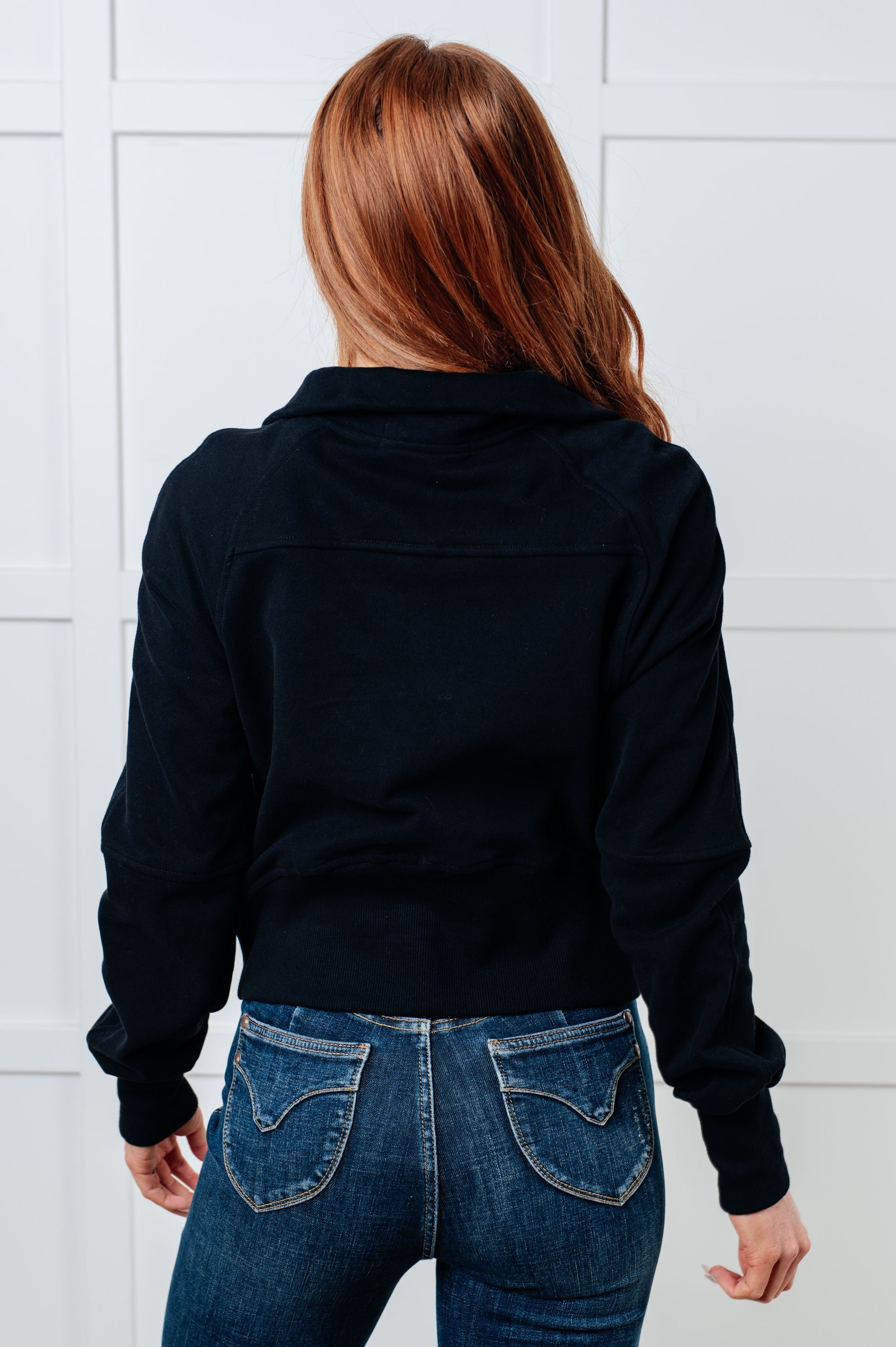 Under Her Spell Half Zip Pullover in Black - One Eleven North