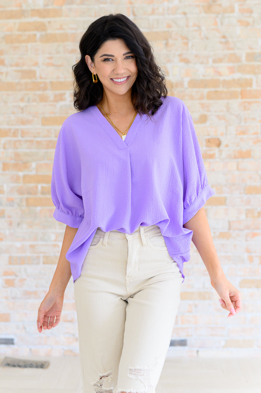 Up For Anything V-Neck Blouse in Lavender - Andree By Unit