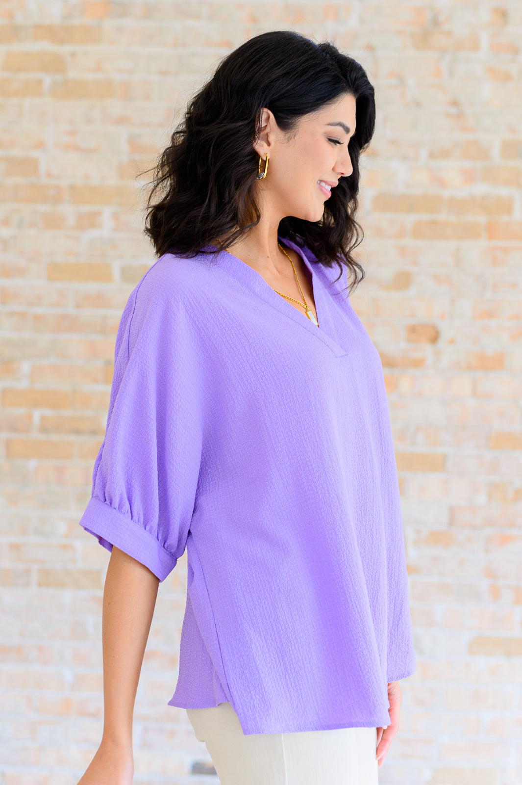 Up For Anything V-Neck Blouse in Lavender - Andree By Unit