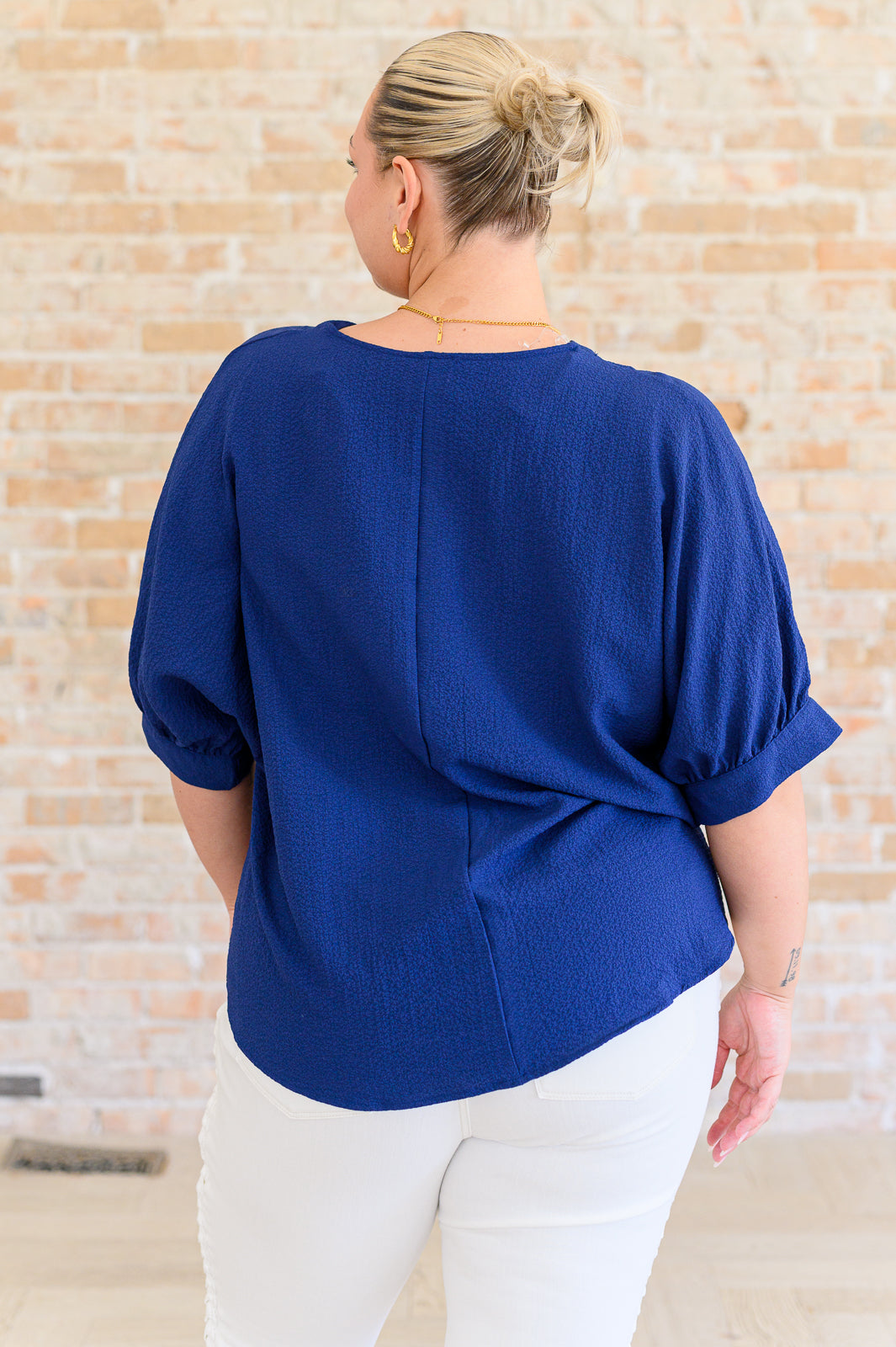 Up For Anything V-Neck Blouse in Navy - Andree By Unit