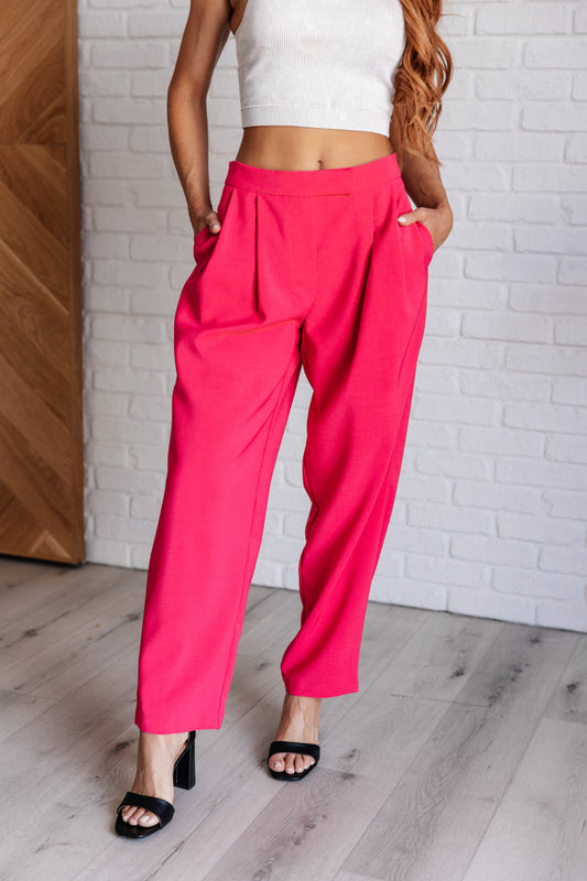 Vigilante Stuff Pleated Trousers in Hot Pink - GeeGee