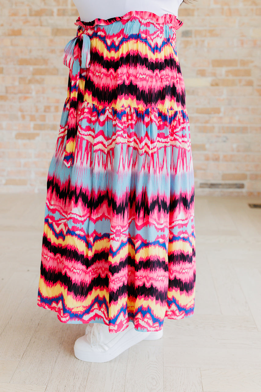 Watch Me Twirl Abstract Skirt - White Birch