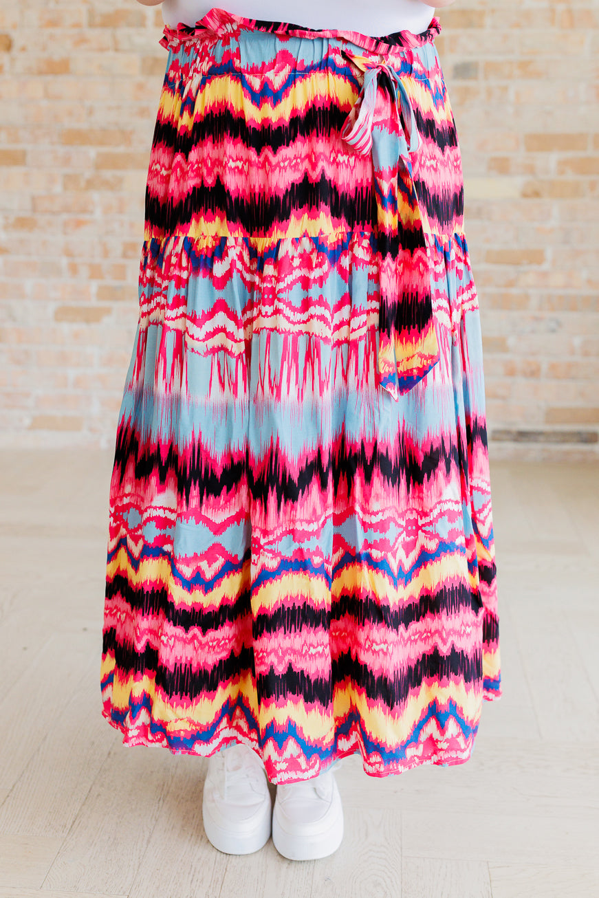 Watch Me Twirl Abstract Skirt - White Birch