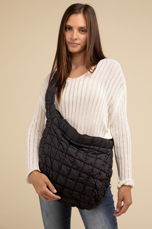 Puff Quilted Crossbody Shoulder Bag - Zenana