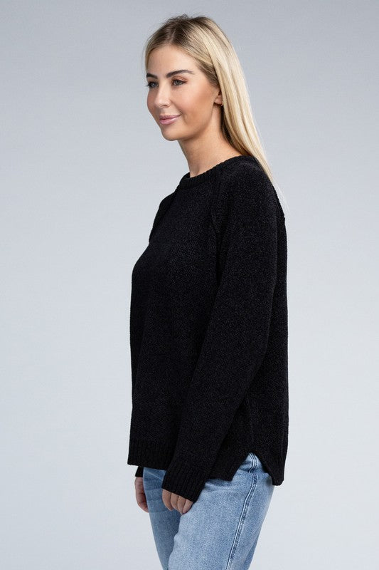 Raglan Chenille Sweater - Zenana