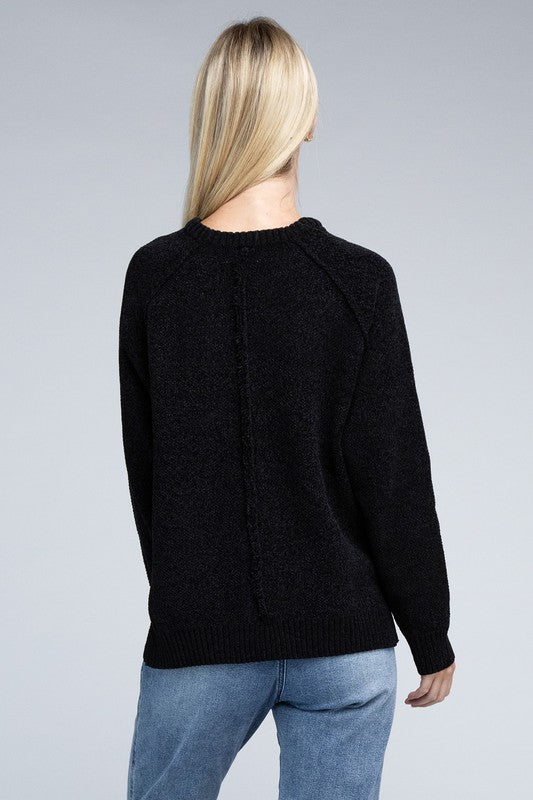 Raglan Chenille Sweater - Zenana