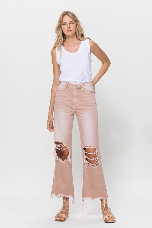 90's Vintage Crop Flare Jeans - Vervet By Flying Monkey