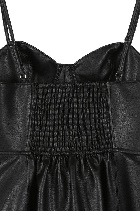 Vegan Leather Bustier Mini Dress - Lilou