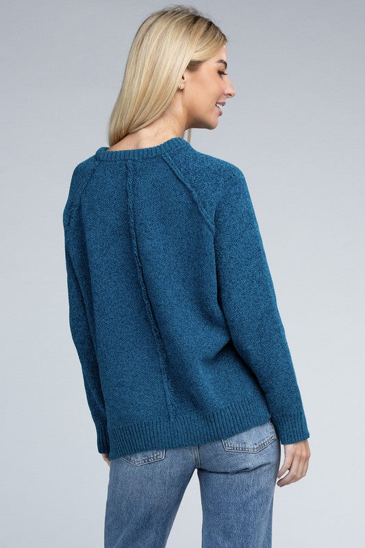 Raglan Chenille Sweater - Zenana