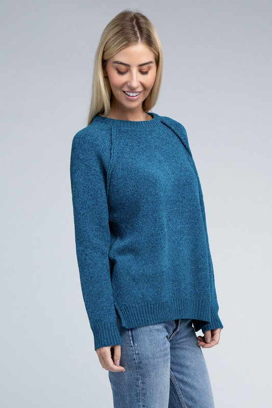 Raglan Chenille Sweater - Zenana