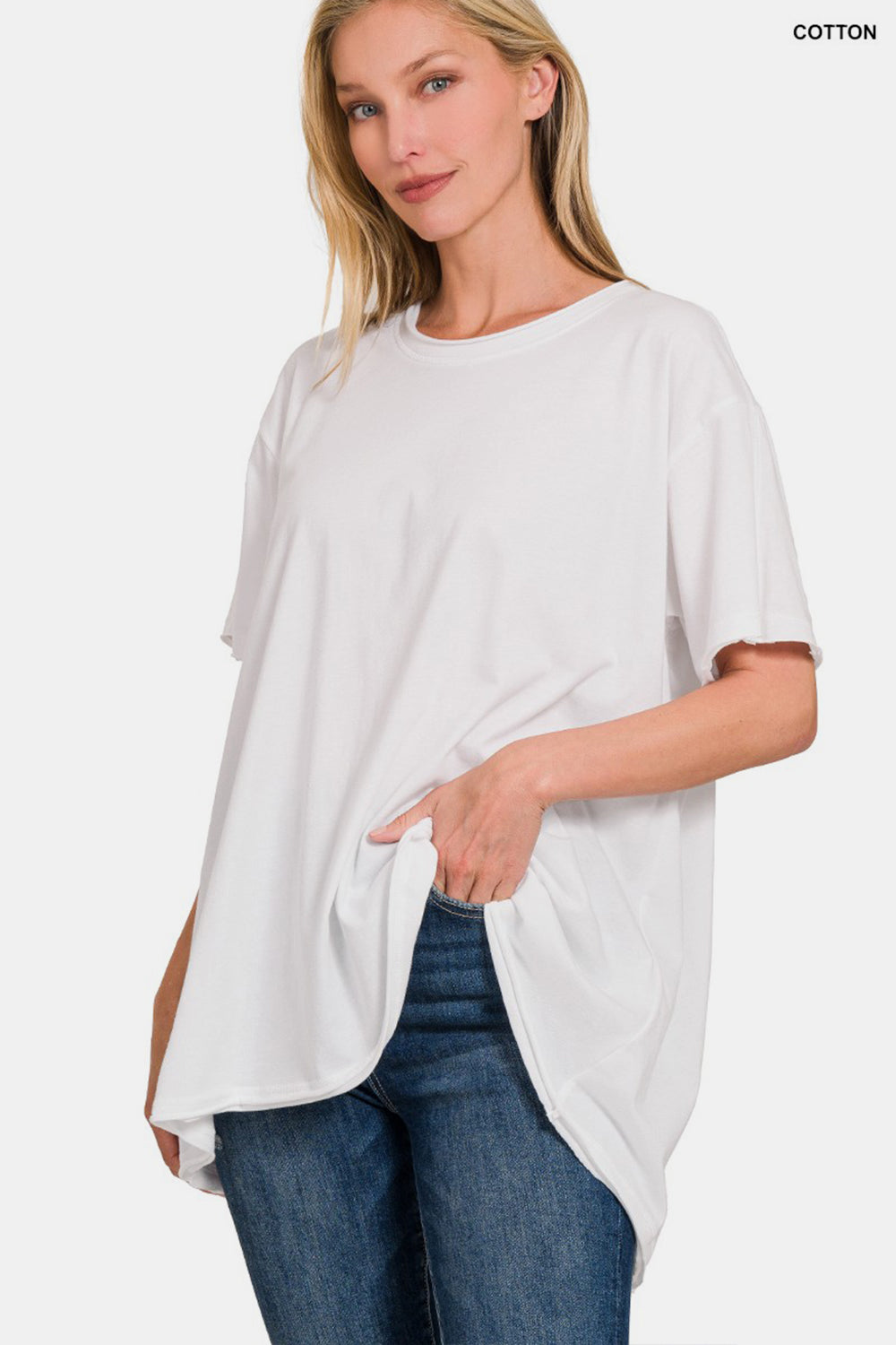 Zenana Round Neck Short Sleeve T-Shirt - White