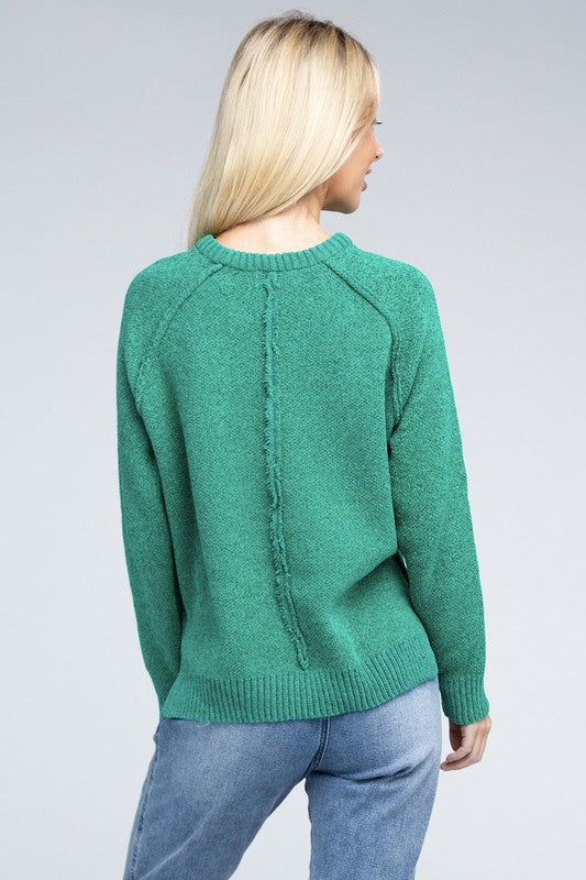 Raglan Chenille Sweater - Zenana