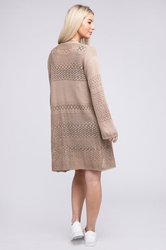 Texture Open Front Knit Cardigan - Nuvi Apparel