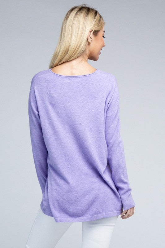 Viscose Front Pockets Sweater - Zenana