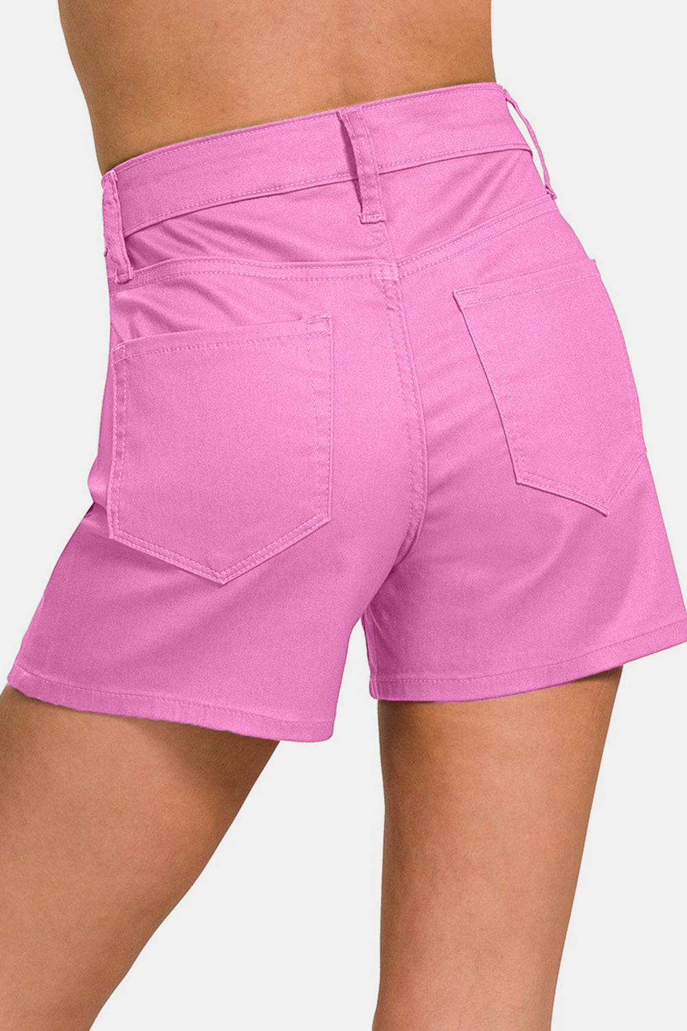 Zenana High Waist Denim Shorts - Mauve