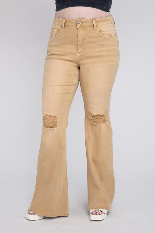 Plus Size High Rise Flare Jeans - Vervet By Flying Monkey