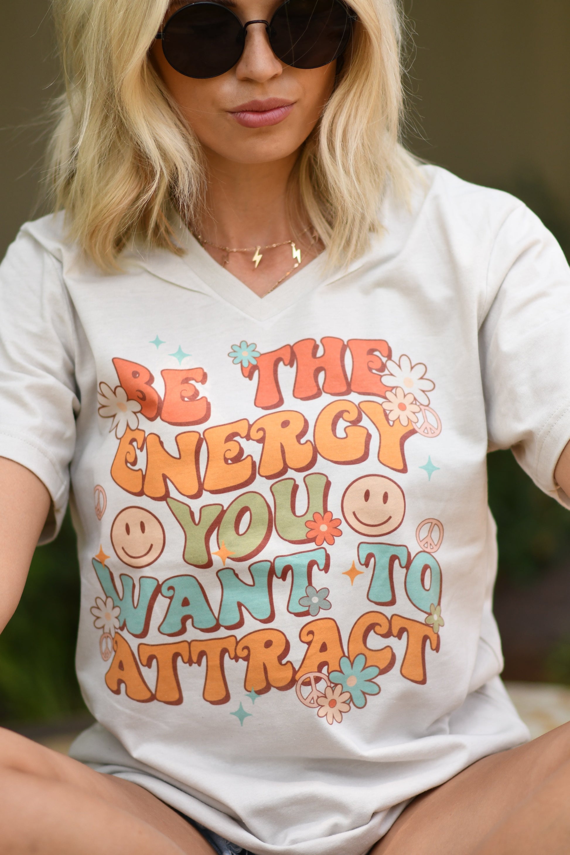 Be The Energy You Want to Attract V-Neck Tee