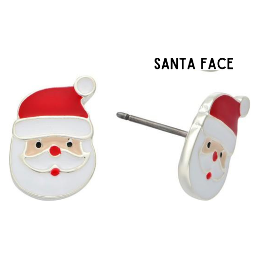 Christmas Stud Earrings - Santa, Christmas Kitty, and Christmas Penguin