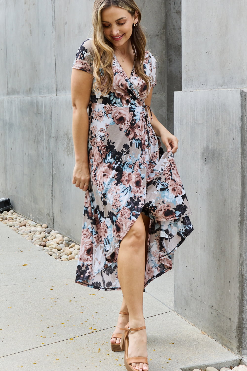 Heimish Give Me Roses Floral Maxi Wrap Dress