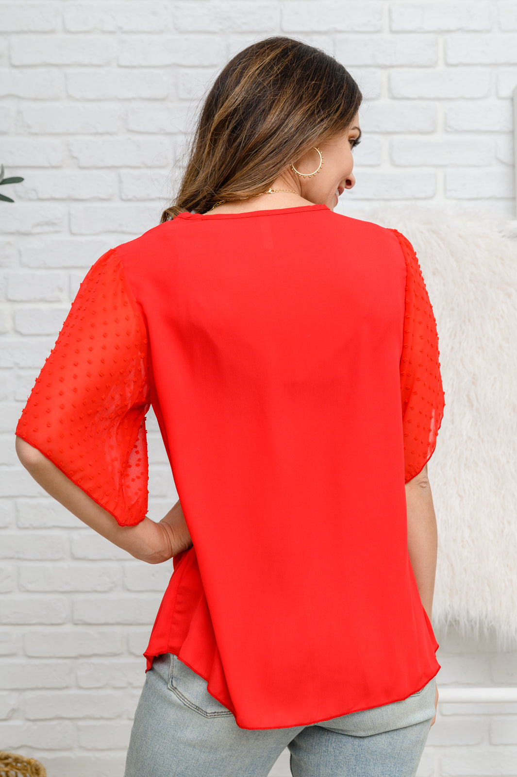 Now N Forever Best Of My Love Short Sleeve Blouse In Red