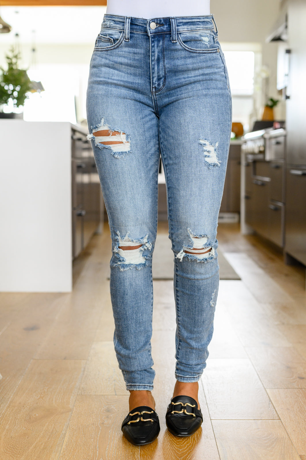 Judy Blue Juno Tall Skinny Destroyed Jeans