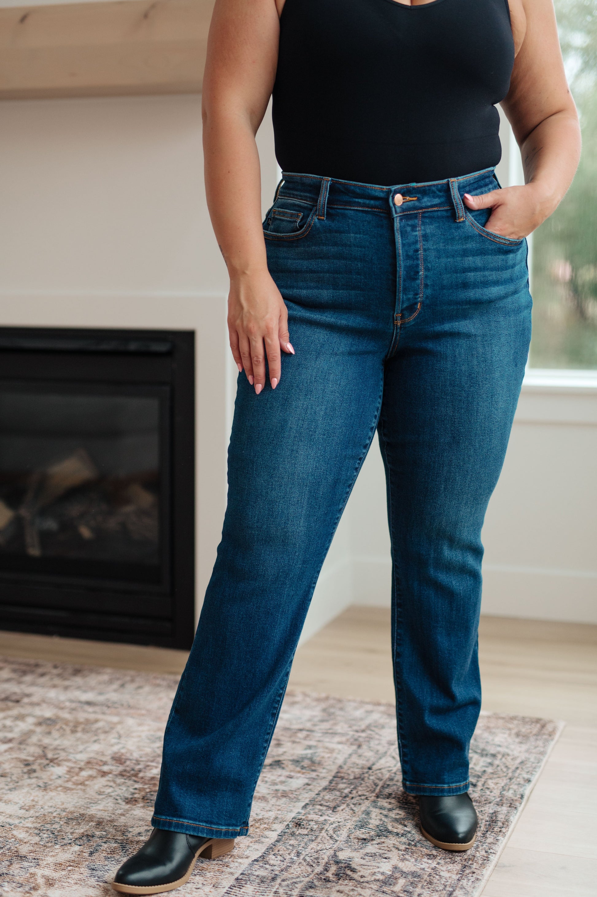 Pippa High Rise Button Fly Dad Jeans - Judy Blue