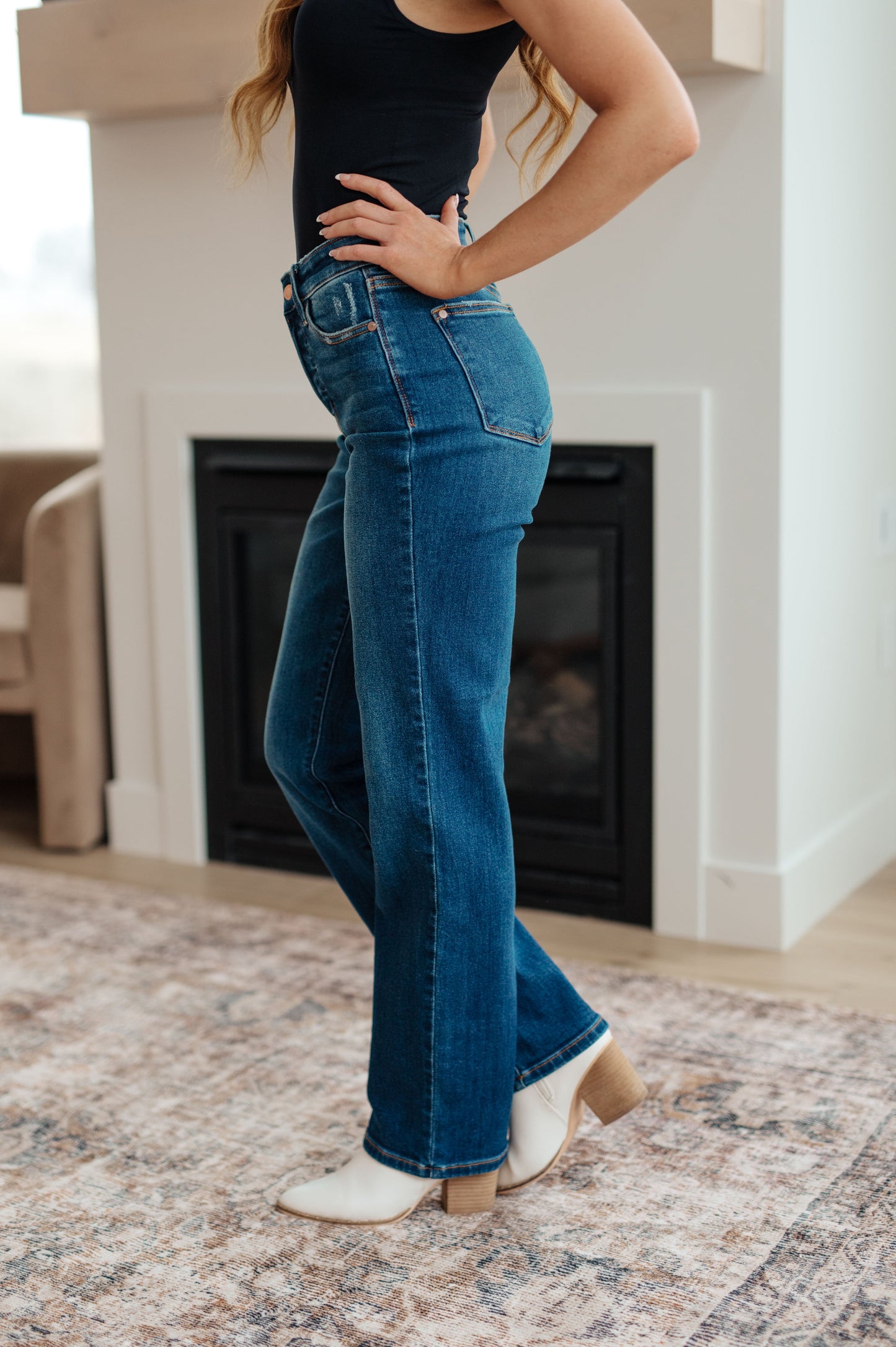 Pippa High Rise Button Fly Dad Jeans - Judy Blue