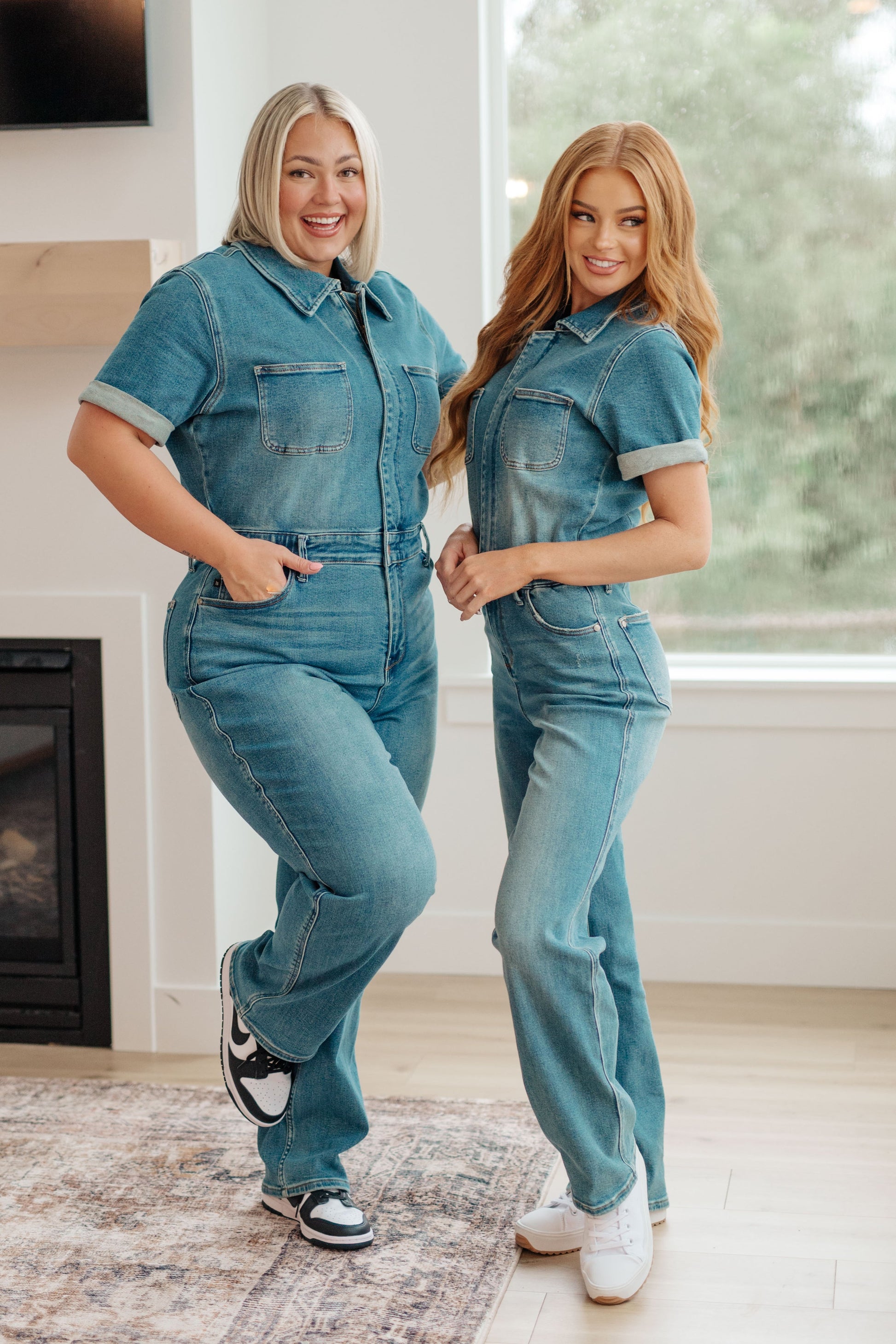 Sylvia Short Sleeve Denim Jumpsuit - Judy Blue