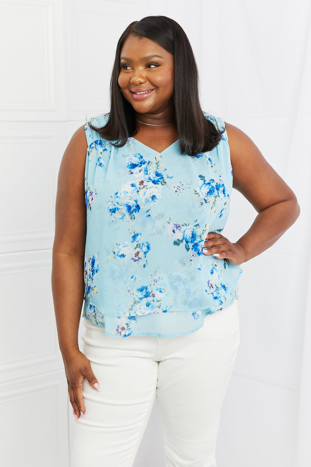 Sew In Love Off To Brunch Floral Tank Top